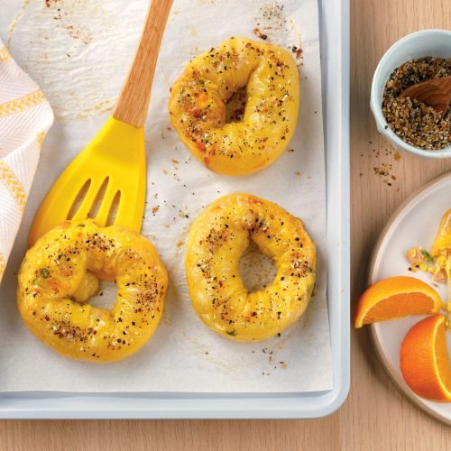 Bagels de feuilles de riz aux oeufs et fromage