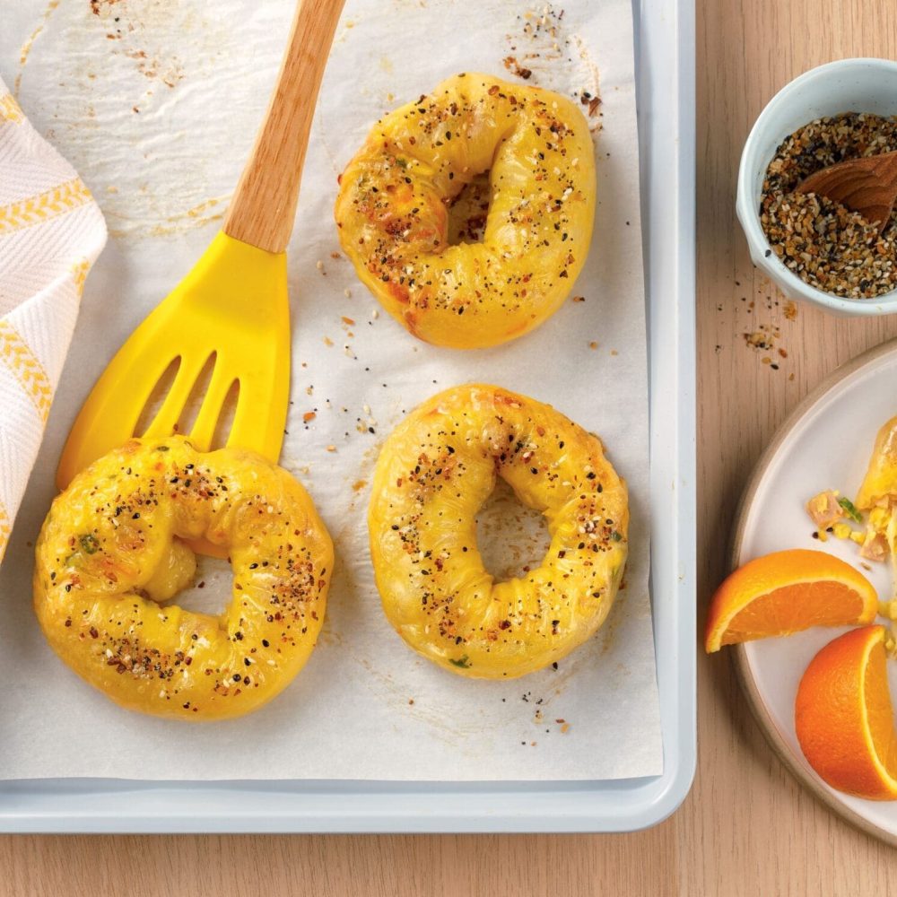 Bagels de feuilles de riz aux oeufs et fromage