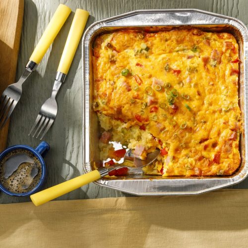 Barquette-brunch a patager /Casserole toutes garnie sur le feu