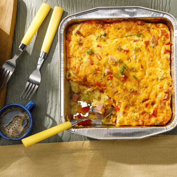 Barquette-brunch a patager /Casserole toutes garnie sur le feu