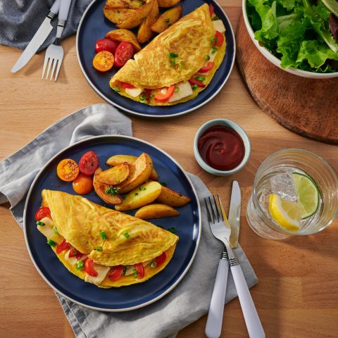 Brie and Red Pepper Omelettes
