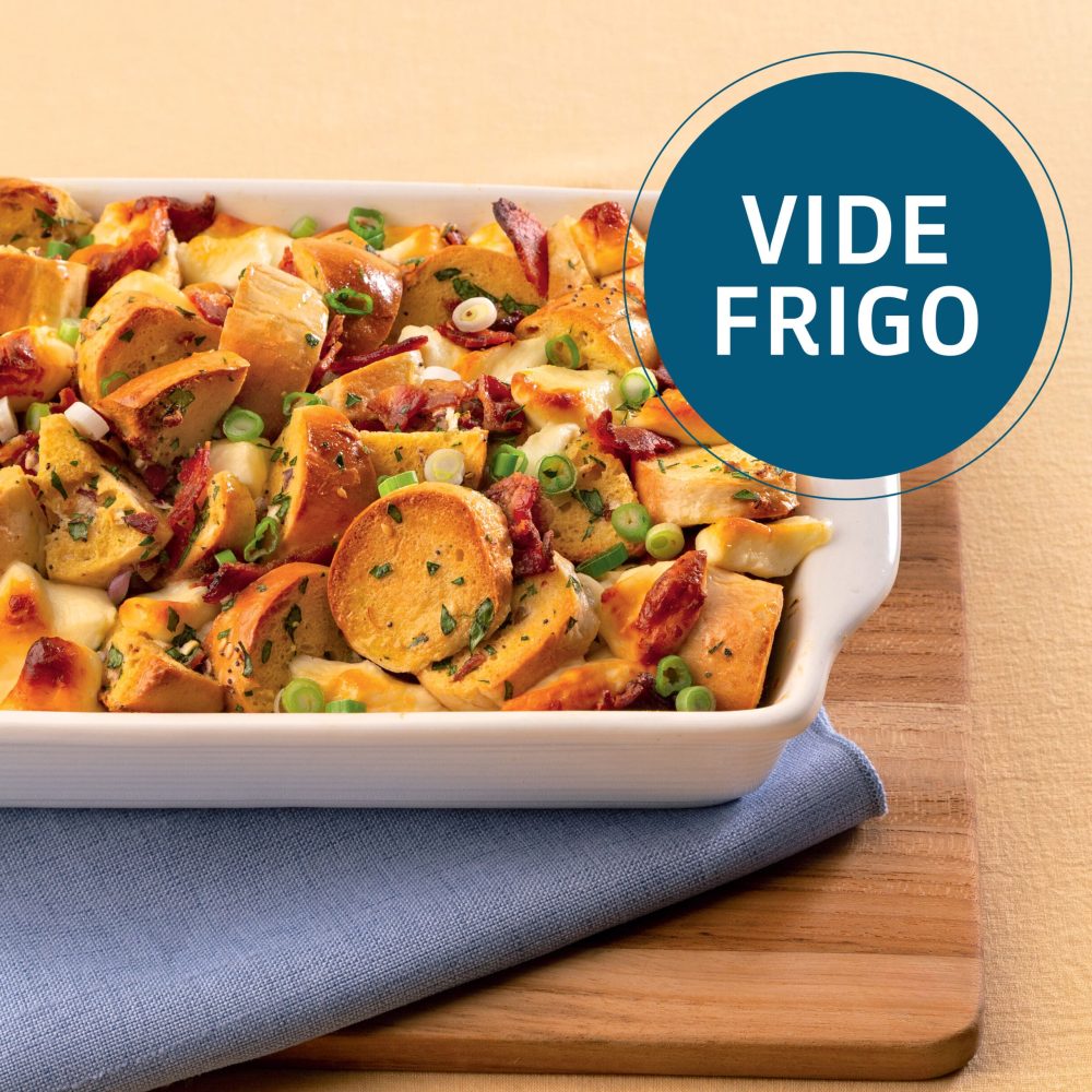 Casserole de bagels au fromage en grain + vide-frigo