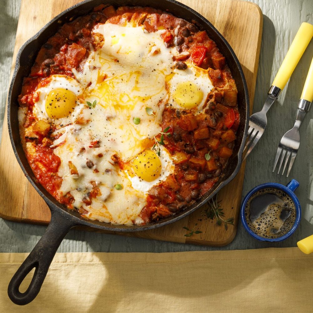 Barquette-brunch a patager /Casserole toutes garnie sur le feu