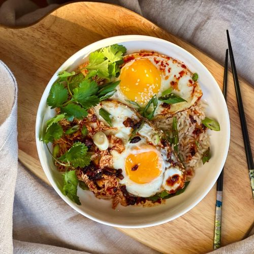 Korean rice bowl (recette avec oeufs) (H)