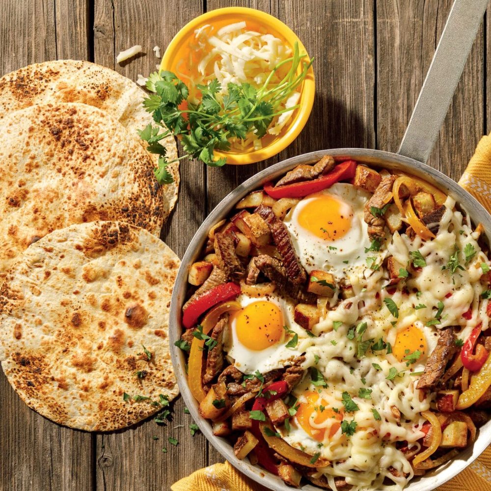 Poelee de boeuf_pommes de terre et oeufs style fajitas